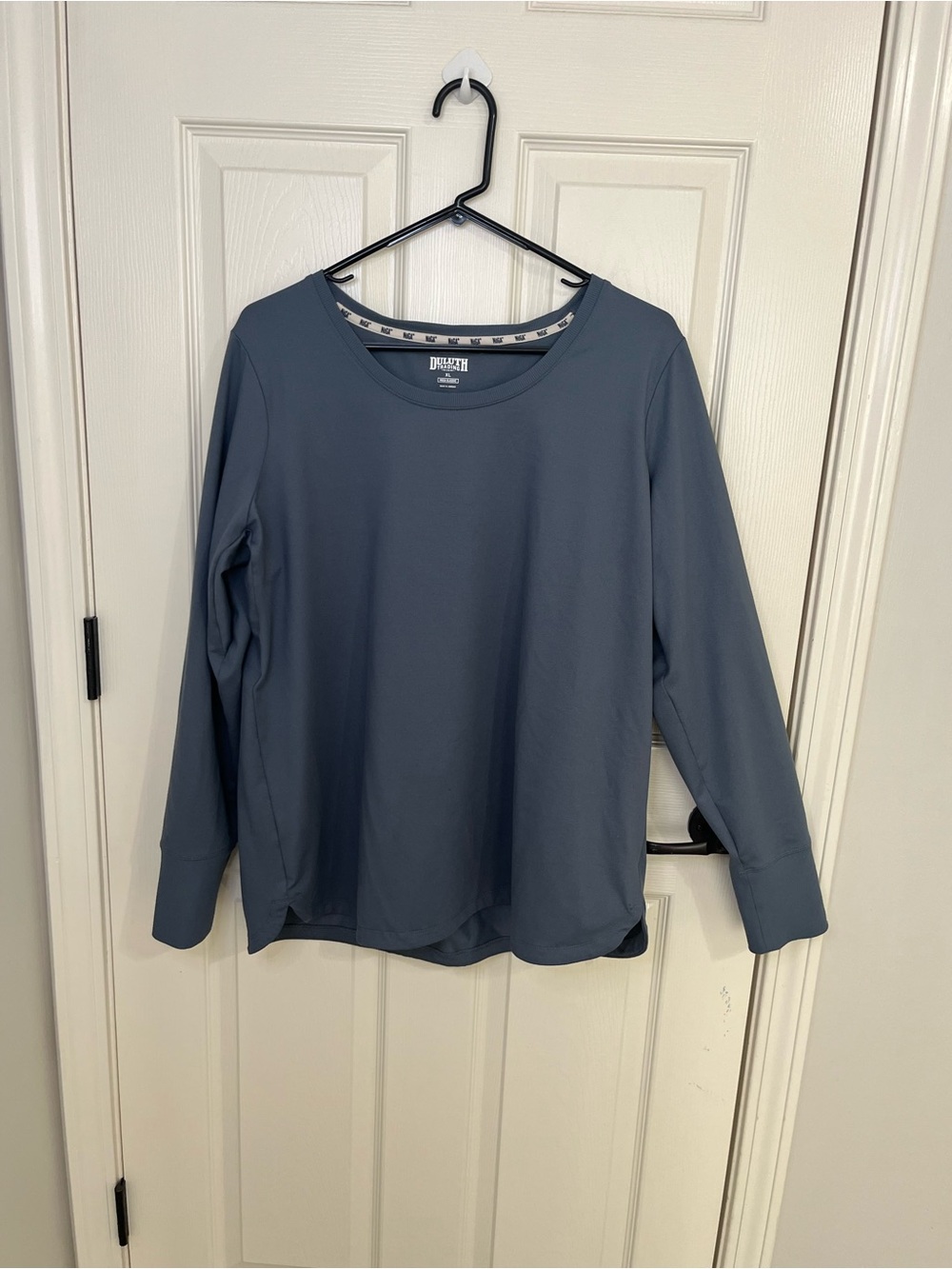 Duluth Trading Co Slate-Blue Long Sleeve Crew Top